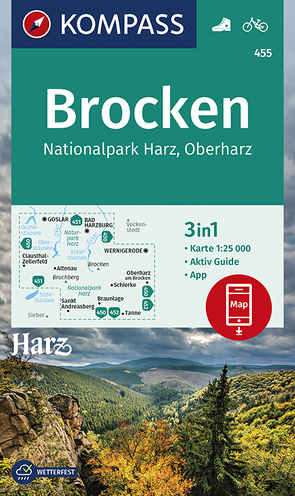 KOMPASS Wanderkarte 455 Brocken, Nationalpark Harz, Oberharz 1:25.000 von KOMPASS-Karten GmbH