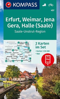 KOMPASS Wanderkarten-Set 457 Erfurt, Weimar, Jena, Gera, Halle (Saale) (2 Karten) 1:50.000 von KOMPASS-Karten GmbH