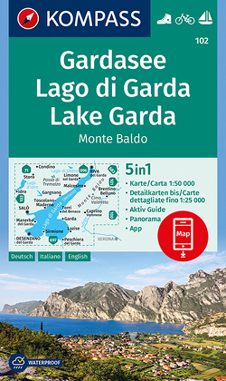 KOMPASS Wanderkarte Gardasee, Lago di Garda, Lake Garda, Monte Baldo von KOMPASS-Karten GmbH