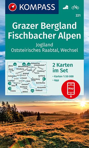 KOMPASS Wanderkarten-Set 221 Grazer Bergland, Fischbacher Alpen (2 Karten) 1:50.000 von KOMPASS-Karten GmbH