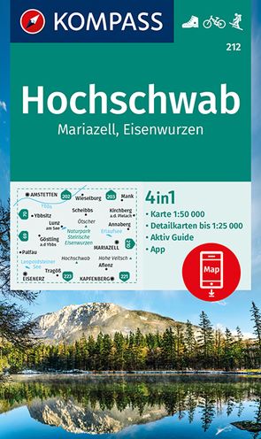 KOMPASS Wanderkarte 212 Hochschwab, Mariazell, Eisenwurzen 1:50.000 von KOMPASS-Karten GmbH