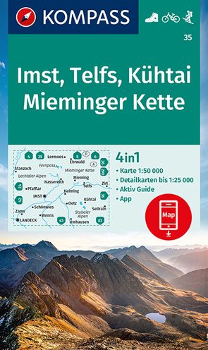 KOMPASS Wanderkarte 35 Imst, Telfs, Kühtai, Mieminger Kette 1:50.000 von KOMPASS-Karten GmbH