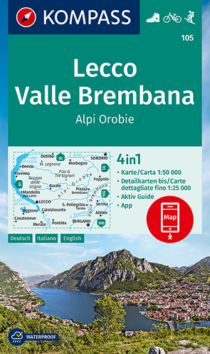 KOMPASS Wanderkarte Lecco, Valle Brembana, Alpi Orobie von KOMPASS-Karten GmbH