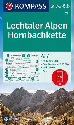 KOMPASS Wanderkarte 24 Lechtaler Alpen, Hornbachkette 1:50.000 von KOMPASS-Karten GmbH