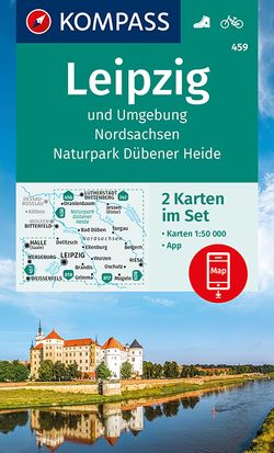 KOMPASS Wanderkarten-Set 459 Leipzig und Umgebung, Nordsachsen, Naturpark Dübener Heide (2 Karten) 1:50.000 von KOMPASS-Karten GmbH