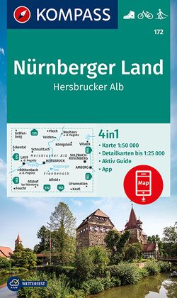 KOMPASS Wanderkarte 172 Nürnberger Land, Hersbrucker Alb 1:50.000 von KOMPASS-Karten GmbH
