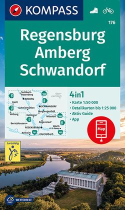 KOMPASS Wanderkarte 176 Regensburg, Amberg, Schwandorf 1:50.000 von KOMPASS-Karten GmbH