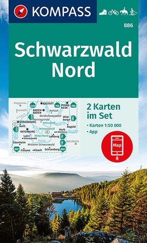 KOMPASS Wanderkarten-Set 886 Schwarzwald Nord (2 Karten) 1:50.000 von KOMPASS-Karten GmbH