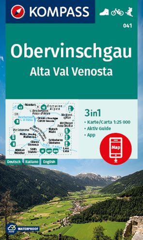 KOMPASS Wanderkarte 041 Obervinschgau, Alta Val Venosta 1:25.000 von KOMPASS-Karten GmbH