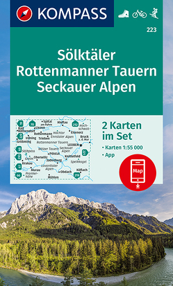 KOMPASS Wanderkarten-Set 223 Sölktäler, Rottenmanner Tauern, Seckauer Alpen (2 Karten) 1:55.000 von KOMPASS-Karten GmbH