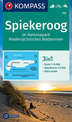 KOMPASS Wanderkarte 732 Spiekeroog im Nationalpark NIedersächsisches Wattenmeer 1:15.000 von KOMPASS-Karten GmbH