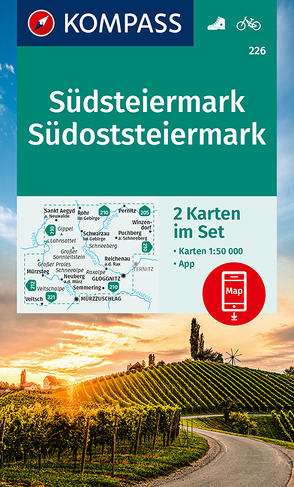 KOMPASS Wanderkarte Südsteiermark, Graz, Leibnitz, Deutschlandsberg, Unteres Murtal (2-K-Set) von KOMPASS-Karten GmbH