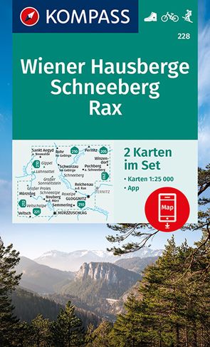 KOMPASS Wanderkarten-Set 228 Wiener Hausberge, Schneeberg, Rax (2 Karten) 1:25.000 von KOMPASS-Karten GmbH