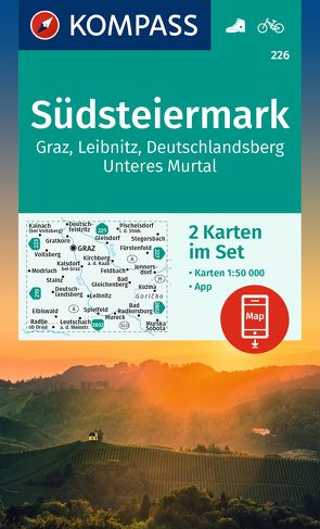 KOMPASS Wanderkarten-Set 226 Südsteiermark, Graz, Leibnitz, Deutschlandsberg, Unteres Murtal (2 Karten) 1:50.000