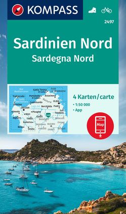 KOMPASS Wanderkarten-Set 2497 Sardinien Nord / Sardegna Nord (4 Karten) 1:50.000