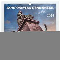 Komponisten-Denkmäler in Wien (hochwertiger Premium Wandkalender 2024 DIN A2 quer), Kunstdruck in Hochglanz von Braun,  Werner