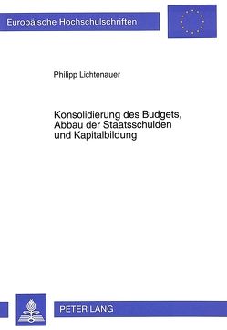 Konsolidierung des Budgets, Abbau der Staatsschulden und Kapitalbildung von Lichtenauer,  Philipp