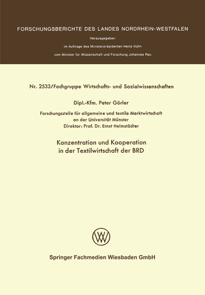Konzentration und Kooperation in der Textilwirtschaft der BRD von Görler,  Peter