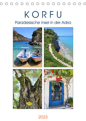 Korfu – Paradiesische Insel in der Adria (Tischkalender 2023 DIN A5 hoch) von Frost,  Anja