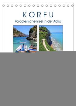 Korfu – Paradiesische Insel in der Adria (Tischkalender 2024 DIN A5 hoch), CALVENDO Monatskalender von Frost,  Anja