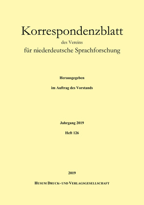 Korrespondenzblatt des Vereins für niederdeutsche Sprachforschung