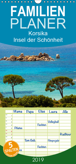 Korsika Insel der Schönheit – Familienplaner hoch (Wandkalender 2019 , 21 cm x 45 cm, hoch) von Scholz,  Frauke