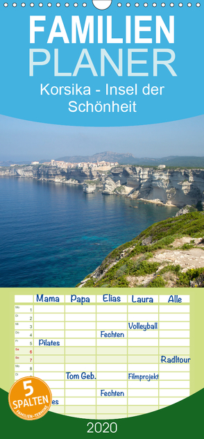 Korsika – Insel der Schönheit – Familienplaner hoch (Wandkalender 2020 , 21 cm x 45 cm, hoch) von Salzmann,  Ursula