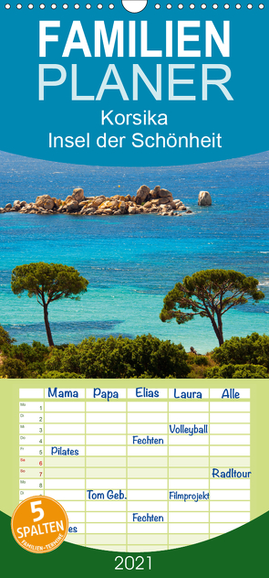 Korsika Insel der Schönheit – Familienplaner hoch (Wandkalender 2021 , 21 cm x 45 cm, hoch) von Scholz,  Frauke