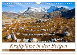 Kraftplätze in den Bergen (Wandkalender 2024 DIN A4 quer), CALVENDO Monatskalender von Kramer,  Christa