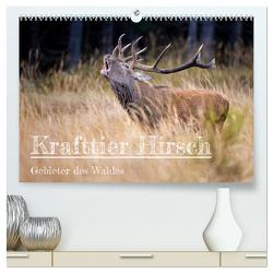 Krafttier Hirsch (hochwertiger Premium Wandkalender 2024 DIN A2 quer), Kunstdruck in Hochglanz von Johann,  Schörkhuber