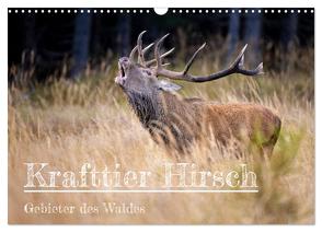 Krafttier Hirsch (Wandkalender 2024 DIN A3 quer), CALVENDO Monatskalender von Johann,  Schörkhuber