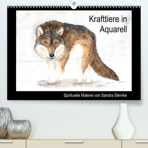 Krafttiere in Aquarell (Premium, hochwertiger DIN A2 Wandkalender 2023, Kunstdruck in Hochglanz) von Steinke,  Sandra