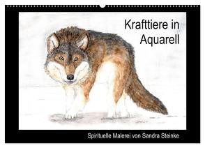 Krafttiere in Aquarell (Wandkalender 2024 DIN A2 quer), CALVENDO Monatskalender von Steinke,  Sandra