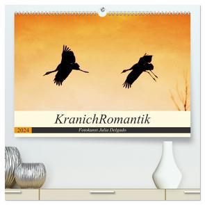 KranichRomantik (hochwertiger Premium Wandkalender 2024 DIN A2 quer), Kunstdruck in Hochglanz von Delgado,  Julia