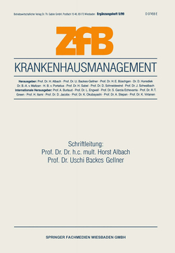 Krankenhausmanagement von Albach,  Horst, Backes-Gellner,  Uschi
