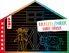 Kratzelzauber Bunte Häuser (Kratzelbuch in Hausform) von frechverlag