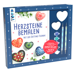 Kreativ-Set Herz-Steine bemalen mit der Dotting-Technik von Condamin,  Maja