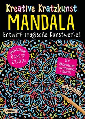 Kreative Kratzkunst: Mandala: Set mit 10 Kratzbildern, Anleitungsbuch und Holzstift von Poitier,  Anton