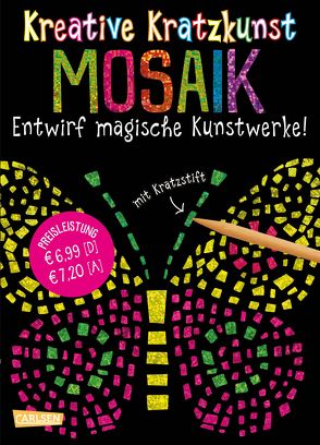Kreative Kratzkunst: Mosaik: Set mit 10 Kratzbildern, Anleitungsbuch und Holzstift von Poitier,  Anton