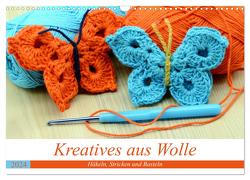Kreatives aus Wolle – Häkeln, Stricken und Basteln (Wandkalender 2024 DIN A3 quer), CALVENDO Monatskalender von Frost,  Anja