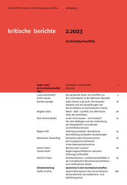 Kritische Berichte : Zeitschrift für Kunst- und Kulturwissenschaften / Jahrgang 51, Heft 2.2023 von Heß,  Regine