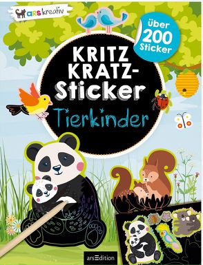 Kritzkratz-Sticker – Tierkinder von Schindler,  Eva