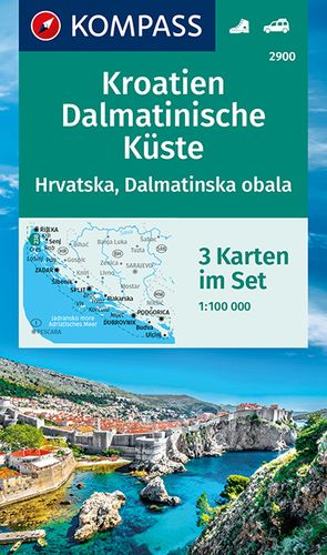 KOMPASS Wanderkarten-Set 2900 Kroatien, Dalmatinische Küste (3 Karten) 1:100.000 von KOMPASS-Karten GmbH