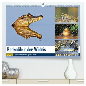 Krokodile in der Wildnis (hochwertiger Premium Wandkalender 2024 DIN A2 quer), Kunstdruck in Hochglanz von und Michael Herzog,  Yvonne