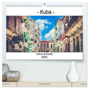 Kuba – Oldtimer & Streetlife (hochwertiger Premium Wandkalender 2024 DIN A2 quer), Kunstdruck in Hochglanz von Same,  Same