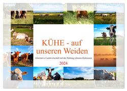 Kühe – auf unseren Weiden (Wandkalender 2024 DIN A2 quer), CALVENDO Monatskalender von Riedel,  Tanja