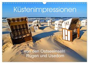 Küstenimpressionen von den Ostseeinseln Rügen und Usedom (Wandkalender 2024 DIN A3 quer), CALVENDO Monatskalender von Ferrari,  Sascha