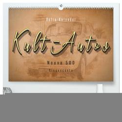 Kult-Autos, Nuova 500 (hochwertiger Premium Wandkalender 2024 DIN A2 quer), Kunstdruck in Hochglanz von Roder,  Peter