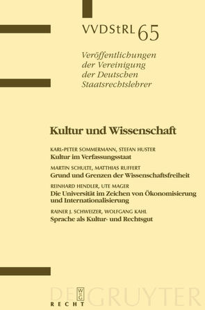 Kultur und Wissenschaft von et al., Huster,  Stefan, Ruffert,  Matthias, Schulte,  Martin, Sommermann,  Karl-Peter