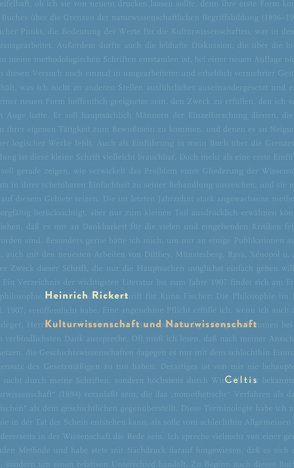 Kulturwissenschaft und Naturwissenschaft von Rickert,  Heinrich